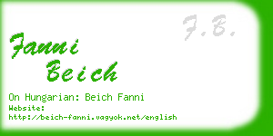 fanni beich business card